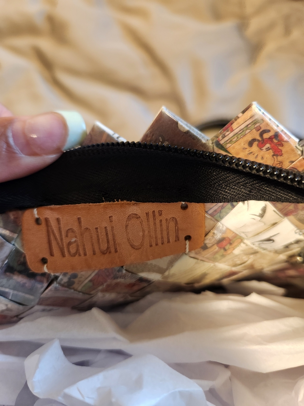 Nauhi Ollin Handwoven Multicolor Tote With Mickey Mouse Pattern - Picture 4 of 10